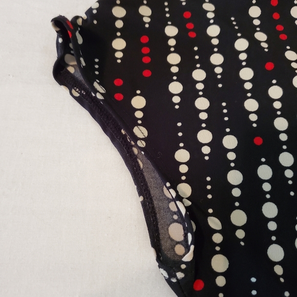 Selling Women's Le Chateau Dotted Vintage Style Sleeveless Dress With Wrapped Be - Picture 7 of 10